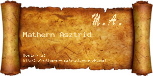 Mathern Asztrid névjegykártya